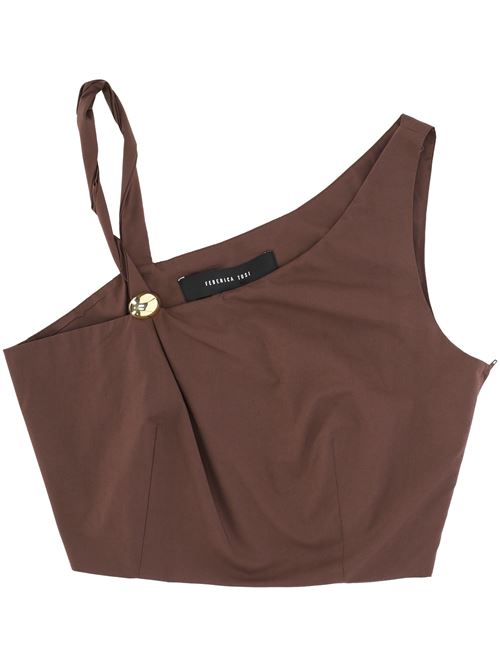 Chocolate brown asymmetric top FEDERICA TOSI | 4135540026